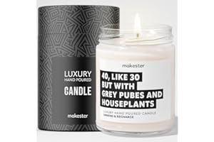 40th Birthday Gifts - Luxury Soy Wax Candle - Vanilla, Jasmine, Sugared Almond - Makester