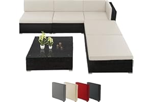 ‎MONTAFOX Montafox Poly Rattan Lounge Sitzkissen 7cm Gartenmöbel Ecklounge Frei Kombinierbare Elemente Ecksofa Tisch Gartengarnitur Garten Balkon Terrasse Outdoor, Farbe:Sandstrand