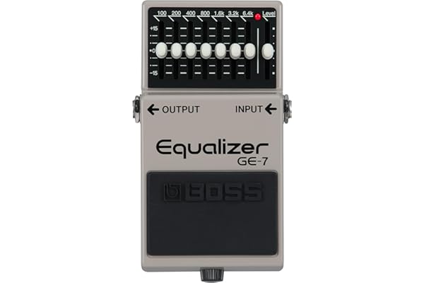 BOSS GE-7 Equalizer | Pédale compacte d'égalisation graphique | Conçue pour les guitaristes | 7 curseurs de réglage de fréquence | Fréquences optimisées pour la guitare | Boost/Cut de ±15dB par bande