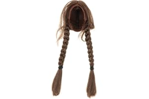 Luwecf Peluca de Cabello Natural para Muñeca a Escala 1:6, Accesorio Elegante para Figuras Femeninas de 12 Pulgadas, Doble marrón