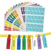 Étiquettes Câbles Réutilisables - Lot De 48 Multicolores, Scratch, écriture Marqueur