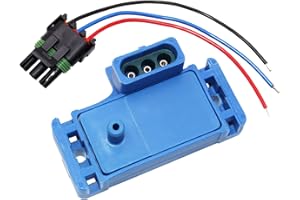 KEJSTED 3Bar 3 Bar Manifold Absolute Pressure Map Sensor Turbo Boost & Connector Pigtail Plug Wire 12223861 Compatible with GM Chevy Buick GMC Pontiac Detroit Diesel Series 12219935 16040749