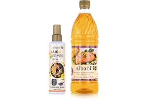 ‎ALBAÖL Albaöl - Air Fryer Spray, 190 ml Flasche + Albaöl, 750 ml Flasche I Geeignet für alle Heißluftfritteusen und andere Kochanforderungen bei Temperaturen bis zu 250°C