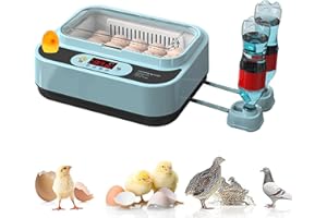 JOLIJOUR Couveuses pour œufs de volailles avec ajout d'eau automatique et rotation des œufs Alimentation 220V OU Batterie 12V Incubateur à domicile Machine d'Incubation pour Oeuf de Reptile de Caille de Poulet