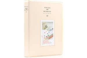 AMIMY 128 Taschen Fotoalbum für Fujifilm Instax Mini LiPlay 11 7s 8 8+ 9 25 26 50s 70 90 Sofortbildkamera, für Polaroid Snap SnapTouch PIC-300 Z2300 Mint Zip Sofortbildkamera Drucker (Beige)