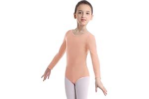 YiZYiF Maillot de Danza Ballet Niñas Maillot Clásico Danza Ballet Maillot Gimnasia Rítmica Leotardo Body Algodón Suave Manga Larga Ropa Práctica Clases Invierno Primavera