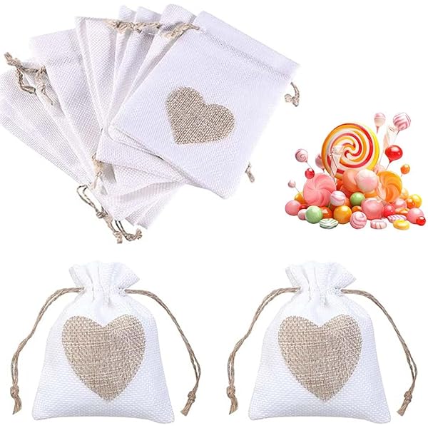 Sacchetti Regalo In Organza - 12pcs, 10x15cm, Naturale, Con Coulisse