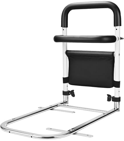 Sbarra Per Letto Anziani Con Tasca Rete - Supporto Fino A 136 Kg, Montaggio Facile Senza Attrezzi