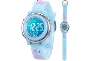 Anloo cyfrowy zegarek na rękę dla małych dzieci, 7 kolorów, wodoszczelny, z alarmem, stoper, dla chłopców, dziewcząt, 3-15 lat