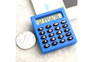 SENRISE Calculator Pocket Mini Small Protable- School/Kids/Home/Office/Nurses- Solar/Battery - Basic Fully Functional - 8-Digit Display - Parties/Gifts/Events (Blue, 1Pcs)
