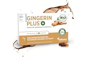 PHYTHOLISTIC Bio Ingwer-Extrakt Kapseln | 22.000mg Ingwer Pulver | höchste Gingerol & Shogaol Werte | 2 Kapseln Gingerin PLUS entsprechen 33 herkömmlichen Ingwertabletten