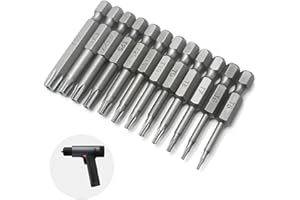 Okaywork 12 punte per cacciavite Torx a 5 punte punte avvitatore,cacciavite triangolare testa di sicurezza Torx magnetica 1/4 di pollice inserti avvitatore,T5 T6 T7 T8 T9 T10 T15 T20 T25 T27 T30 T40