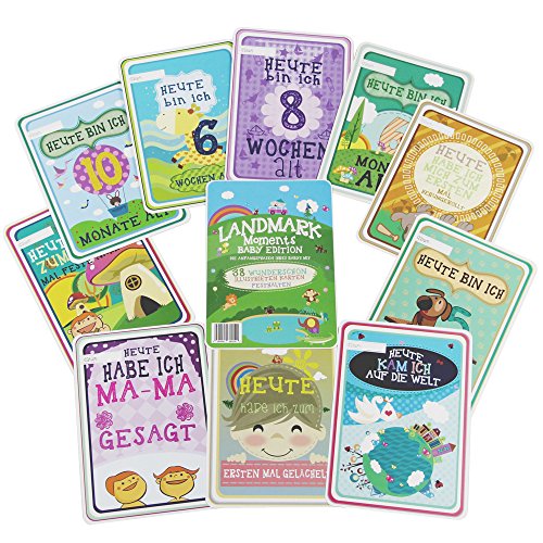 Landmark Moments Meilenstein Momente Baby Karten - 38 illustrierte Karten - Perfekt als Baby Shower Geschenk und Neugeborenen Geschenk, für die einzigartigen Momente im 1. Lebensjahr