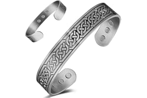 Cigmag 9X Lymphatic Drainage Copper Bracelet for Men Ultra Strength Magnet Mens Copper Bracelet Adjustable with Present Box (Grey Axe Pattern)