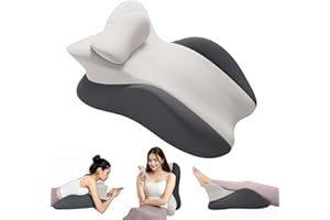 JOVELL Almohada Cuña de Espuma Viscoelástica para Posición Ventral - Cojín de Lectura para Cabecero, Almohada para Sentarse en la Cama, Cojín Cuña para Parejas, con Funda Extraíble