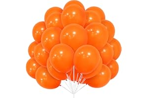 YOYOIN Ballons Orange, 30 pcs Ballons Orange en Latex 12 pouces 30,5 cm Ballon Orange avec Ruban pour Femmes Garçons Filles Anniversaire fête Halloween pique-nique douche de Mariage Décorations du Carnaval