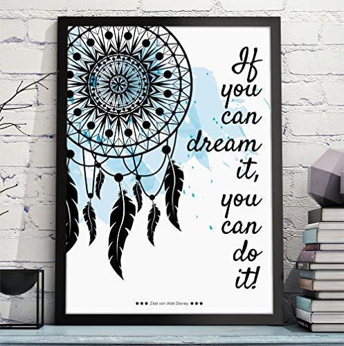 OWLBOOK "IF YOU CAN DREAM IT, YOU CAN DO IT" high - quality art print with a motivation statement / inspirational quote from Walt Disney - perfect as a present, gift idea for Mother 's Day, Father' s Day, birthday, anniversary, wedding day, for moving in present, for man and woman, for office or home decoration