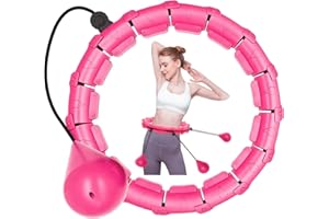 LEAFIA Smart Hula Hoop, Detachable 24 Sections and Adjustable Soft Tire Massage, No Falling, for Adults, kids, Beginners, Children, Fitness, Massage, Weight Loss, Exercise, Weighted, Sports, Training
