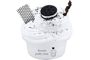 MONNADU Flauschiger Schleim-Kitt für Kinder, Geschenk mit 60 ml Biscuit Slime Rebound Tragbare Display Form Elastisches Quetschspielzeug für Kindergarten Schule – Weiß