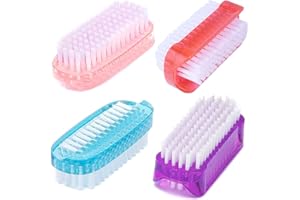 ACEHOME 4 cepillos de limpieza de uñas, mango de plástico, cepillo de limpieza de doble cara y vertical, cepillo de limpieza para dedos de los pies, uñas, manos, jardín, hogar y salón