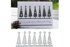 BEETIRRYHU 6 Pcs Metal Christmas Tree Die Cuts - Cut Stencils for DIY Papercrafts, Cards & Decor, Scrapbooking Dies