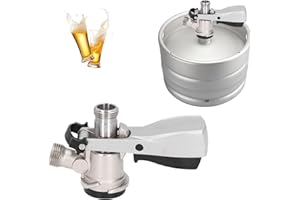 ‎TISSTING Tissting Kegverschluss Zapfkopf Typ D G5/8 Gewinde Keg Zapfanlage mit Überdruckventil, 304 Edelstahl Brauen Bierfass Fasshähne Bierzapfhahn für Heimbrausystem