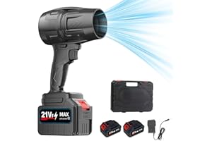 JIMACRO Turbo Jet Blower, Tragbar Auto Trockner Gebläse mit Ladegerät & 2*Akku Turbo Fan Jet Blower für Schneeräumung, Staubbeseitigung, Trocknung