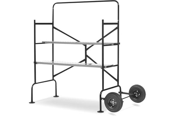 Alice's Garden - Echafaudage Roulant et Pliant sur Deux Niveaux - Mobile. 2 Roues. L140x l78 x H135cm Ouvert. Poids supporté 150 kgs