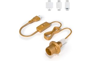 TobeBright Kit Adaptateur Lampe Bouteille E27 avec Interrupteur et EU Prise, Doré, Lot de 1