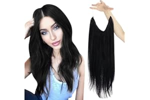 Easyouth Wire Hair Extensions Capelli Veri Capelli Filo Invisibile 100g 50 cm Colore Nero Estensioni Fishing Line Wire Estensioni dei Capelli Umani