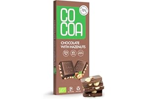CO COA BIO Czekolada z Orzechami Laskowymi 40 g – Bez białego cukru, 70% mniej cukru kokosowego, przyjazna diecie keto, wysoka zawartość błonnika
