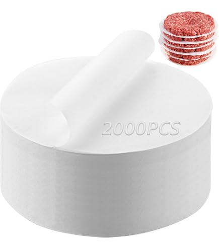 500 Fogli Di Carta Oleata Per Hamburger Diametro 11 Cm – Antiaderente, Per Pressa Hamburger, Forno Fino A 220°C – Ideale Per Cheeseburger E Patties
