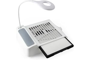 I·B·N G Aspiratore Unghie Aspirapolvere Professionale da Tavolo per Pedicure e Manicure,Velocità Regolabile, con Luci a LED,Non è Necessario il Sacchetto per la Polvere