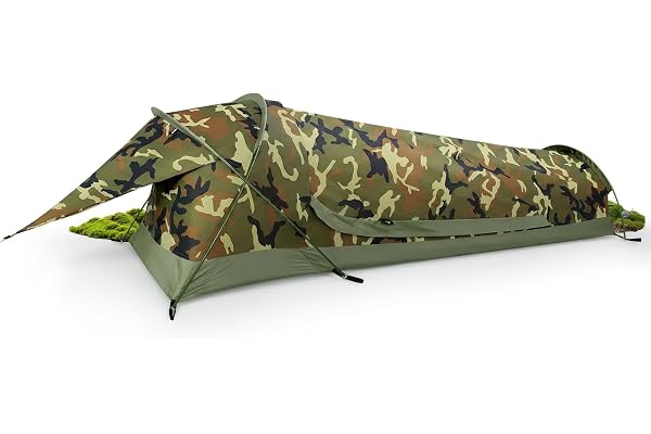 GEERTOP Tente Solo Bivy Tente 1 Personne Imperméable Ultra-Légère pour Camping, Randonnée, Chasse, Survie en Plein Air - Montage Facile