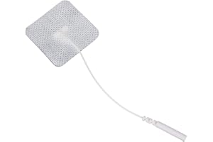 Promed Gewebe-Elektrode 40 x 40 mm, 4 Stück, selbstklebende Tens Elektroden mit 2mm-Stecker-Anschluss für TENS/EMS Geräte, wiederverwendbar