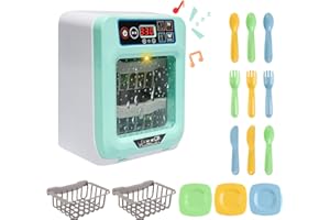 deAO Zestaw kuchenny dla dzieci, zestaw do zabawy w zmywarce z różnymi akcesoriami i realistycznymi funkcjami, w zestawie światło i dźwięk, zabawka do zabawy dla dzieci, chłopców, dziewcząt, maluchów
