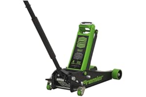 Sealey 4 Tonne Low Profile Trolley Jack, Car Jack, with Rocket Lift - Green - 4040AG