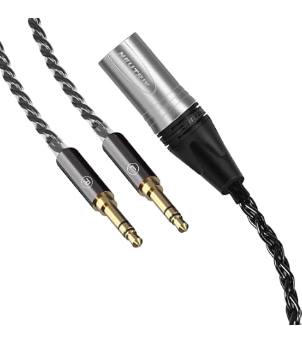 Câble Casque Beyerdynamic T1 Câble Audio Ablet HiFi XLR 4 Broches Vers Double 3,5 Mm - 2m - Compatible Beyerdynamic Connecteur équilibré Audio