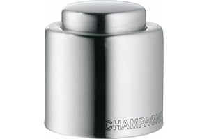 WMF Clever&More Sektverschluss mit Aufschrift 3,5 cm, Champagner Verschluss, Sektflaschenverschluss, Cromargan Edelstahl mattiert, Flaschenverschluss