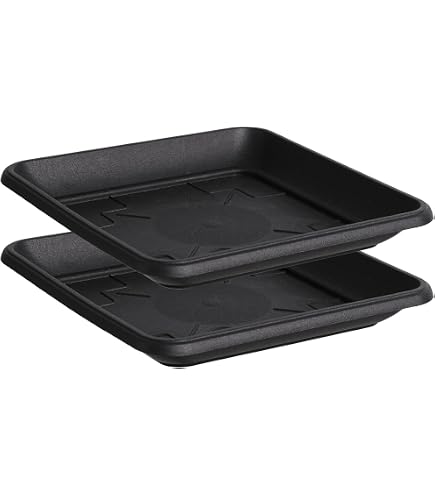 Lot De 2 Soucoupes Pots De Fleurs 35x35cm - Anthracite, Résistant Au Gel -20°C, Made In Germany
