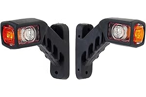 WilTec Feux de Position latéraux Courts – 2X 4 LED 12 V – Forme carrée – 115 x 130 mm – Feux d’encombrement Gabarit – Éclairage Routier pour Remorque Camping Car Camion