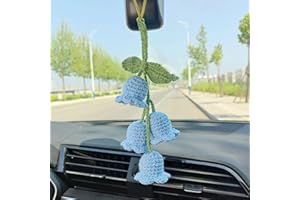JIRENSH Car Decorations Car Hanging Accessories Cute Car Accessories,Car Accessories For Women,Handmade Knitted Rear View Mirror Pendant Ornament,For Car Ornaments(Five colors to choose from)