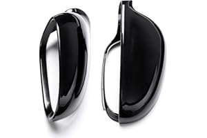 Viviance Kotflügel Seiten Auto Spiegel Cover Gehäuse Schwarz Kappe kompatibel mit V-W Golf 5 MK5 GTI 5 6 Plus Variant EOS Jetta 5 Passat B6 B5.5 Sharan Rabbit Sko-da Superb B5