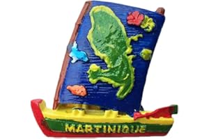 WEDAREGO 3D Martinique France Réfrigérateur Réfrigérateur Aimant Touristique Souvenirs À La Main Résine Artisanat Magnétique Autocollants Maison Cuisine Décoration Voyage Cadeau