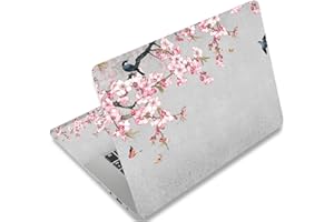 Mibbxea Pegatina para Laptop de 15 15,4 Pulgadas, Protector de Vinilo Reutilizable para Netbook/Notebook de 12,1 a 15,6 Pulgadas, Impermeable y Resistente a Arañazos (019 Pájaros Y Flores Rosadas)