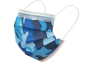 MASCHERINE VENETE - 100 mascherine chirurgiche confezionate in 10 pacchetti da 10 mascherine (MIMETICO BLU)