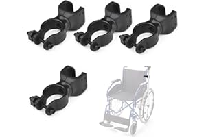 Meifiyu Rollator Zubehör,4 Stück Krücken Zubehör,Stockhalter Für Rollator,Krückenhalter,Rollstuhl Zubehör für 2,2 Bis 3cm Rohr,Stockhalter für Rollstuhl für Drive Rollator,Walker,Rollstuhl