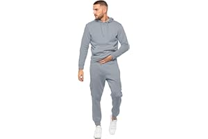 989Zé ENZO Mens Tracksuit Hooded Fleece Sweatshirt Overhead Hoodie Pullover Casual Fleece Cargo Combat Joggers Sweatpants Set