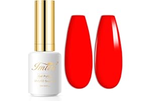 IMTITI Vernis à ongles Semi-permanent Gel Polish Soak-off UV LED Manucure Vernis Gels Rouge fluo 15ml