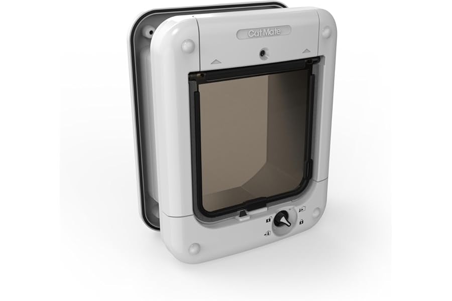 Cat Mate Microchip Activated Cat Flap (360) - For Cats and Small Dogs, Accommodates up to 30 Pets, for Single/Multiple glazing, UPVC, walls and Wood, White
